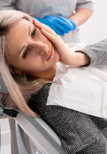 Woman with a toothache