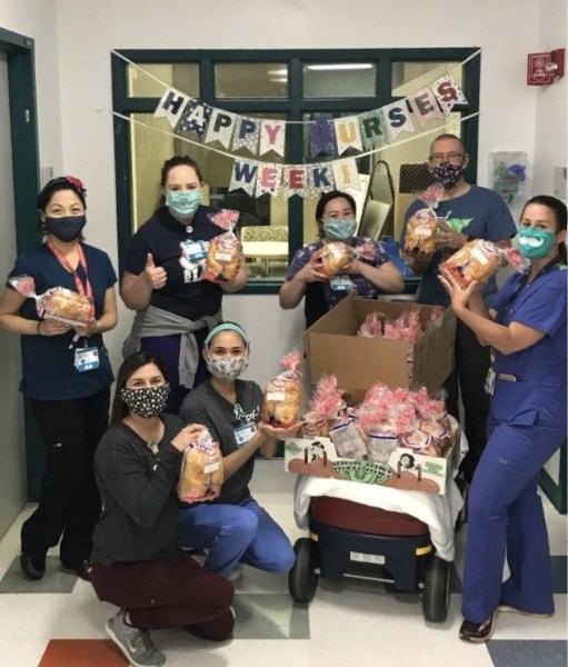 Providing treats for pandemic works at the pediatric intensive care unit