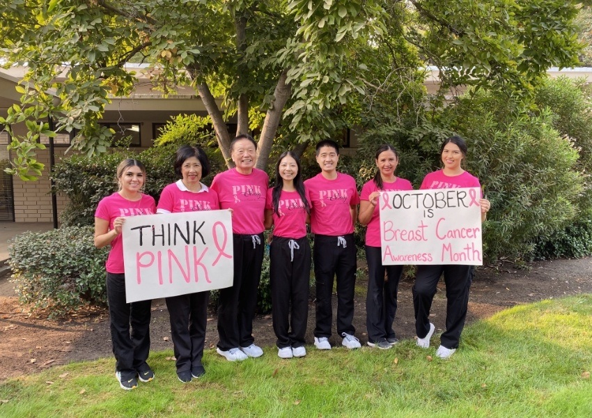 Dental team member supporting Susan G. Komen for Breast Cancer Awareness Month